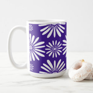 Caneca De Café Padrão Floral Branco Puro do Daisies