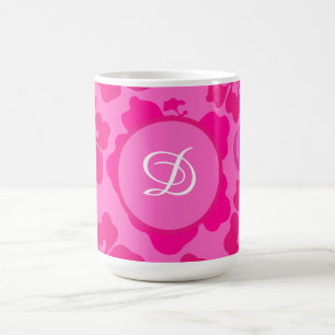 Caneca De Café padrão floral cinzal de hawaii tropical