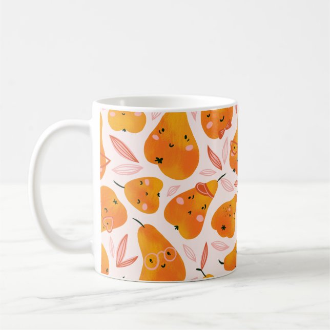 Caneca De Café Padrão floral com orquídeas brancas, isolado em d (Esquerda)
