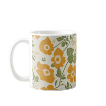 Padrão Floral de Cor Laranja de Flor de Vintage Bo