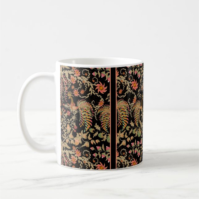 Caneca De Café Padrão floral de fada chinesa com belos pássaros  (Esquerda)