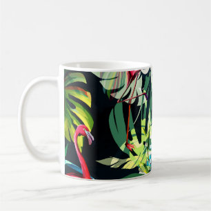 Caneca De Café Padrão floral de fundo sem costura. Licença tropic