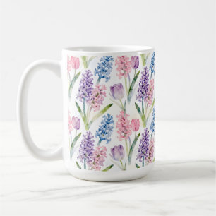 Caneca De Café Padrão Floral de Primavera