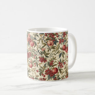 Caneca De Café Padrão floral de romã William Morris Fruit