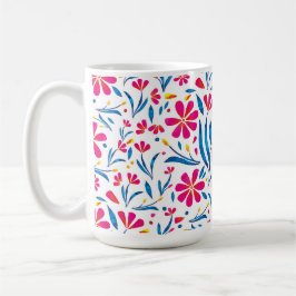 Caneca De Café Padrão Floral de Uplifting por Aquarela