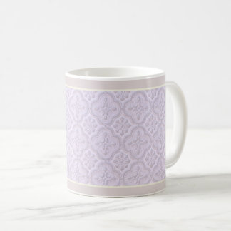 Caneca De Café Padrão Floral Decorativo Em Mauve