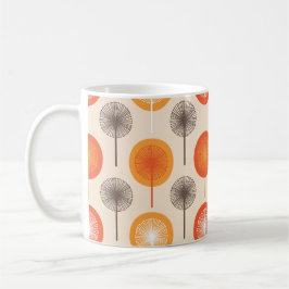 Caneca De Café Padrão Floral do Dandelion Retro