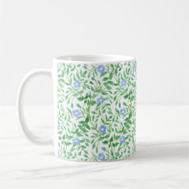 Caneca De Café Padrão Floral do tipo Country Blue Periwinkle