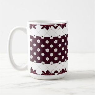 Caneca De Café Padrão Floral Elegante com Lótus e Flor
