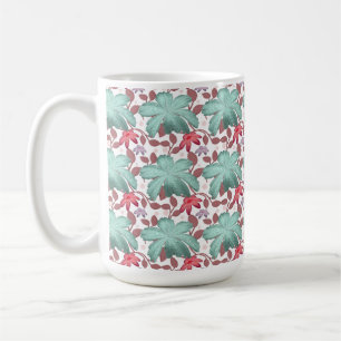 Caneca De Café Padrão Floral em Pastel Suave Floral elegante