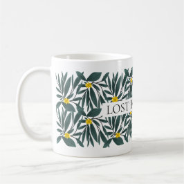 Caneca De Café Padrão Floral Escuro "Perdido na Realidade"