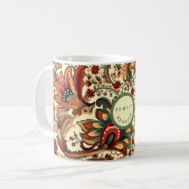 Caneca De Café Padrão Floral Floral de Paisley inspirado na Medie