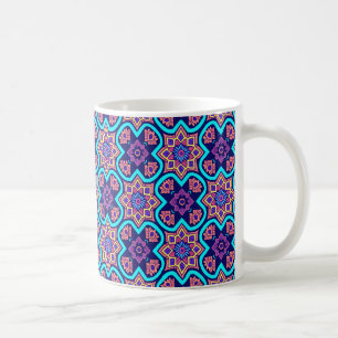 Caneca De Café Padrão Floral Geométrico Colorido do Boho