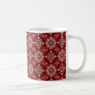 Caneca De Café Padrão Floral Geométrico Elegante Boho