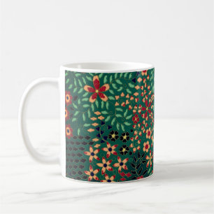 Caneca De Café Padrão floral japonês vintage