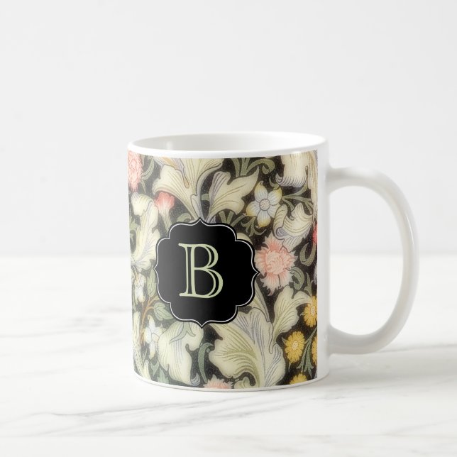 Caneca De Café Padrão Floral Leicester com Monograma (Direita)
