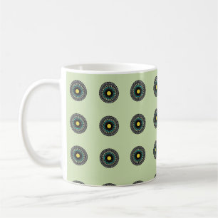 Caneca De Café Padrão Floral Mandala Sem Costura