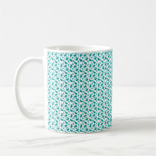 Caneca De Café Padrão Floral Paisley Verde Azul Moderno Boho