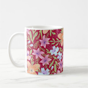 Caneca De Café Padrão Floral primavera