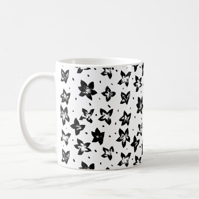 Caneca De Café Padrão Floral Reconstruído - Gótico acromático (Esquerda)