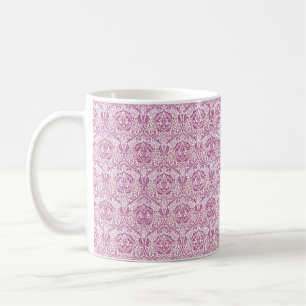 Caneca De Café Padrão Floral Rosa Elegante