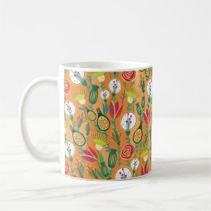 Caneca De Café Padrão floral sem costura colorida