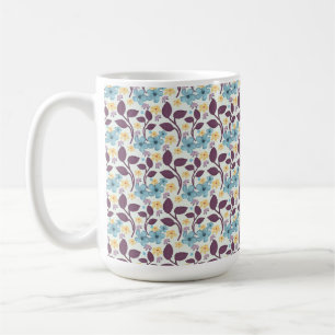 Caneca De Café Padrão Floral Sem Costura   Estilo Vintage