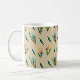 Caneca De Café Padrão floral sem costura feito de flores estiliz