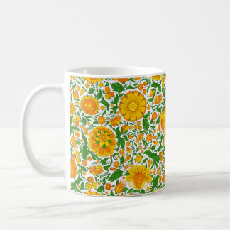 Caneca De Café Padrão floral sem costura, primavera / fundo de ve