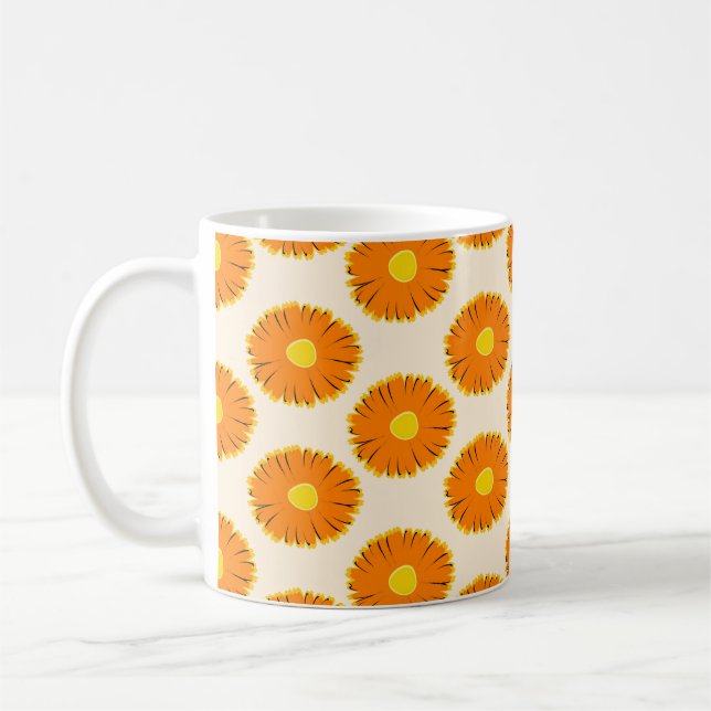 Caneca De Café Padrão floral sem soldadura. padrão uniforme com (Esquerda)