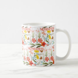 Caneca De Café Padrão Floral Terroso de Mãe Flor Silvestre