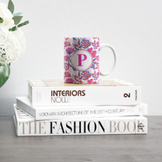 Caneca De Café Padrão Floral Tropical Colorida