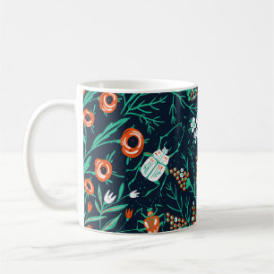 Caneca De Café padrão floral uniforme com florais e cola de Verã