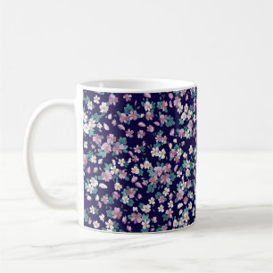 Caneca De Café Padrão floral uniforme simples com cor brilhante