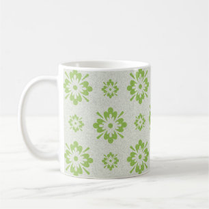 Caneca De Café Padrão floral verde