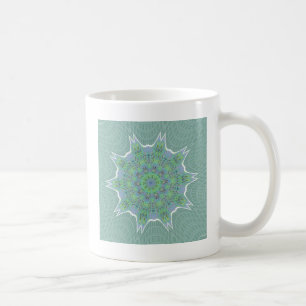 Caneca De Café Padrão Floral Verde legal