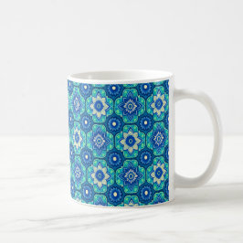 Caneca De Café Padrão Floral Vibrant Boho Chic