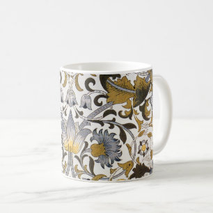 Caneca De Café Padrão Floral William Morris Lodden: Azul Dourado