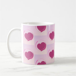 Caneca De Café Padrão fofo de pequenos corações.