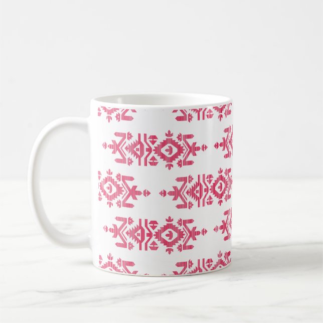 Caneca De Café Padrão Folclórico de Impressão Jamdani (Esquerda)