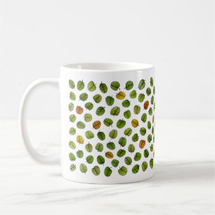 Caneca De Café Padrão Folha Verde Fagus