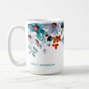 Caneca De Café Padrão Foliar Tropical Feminina