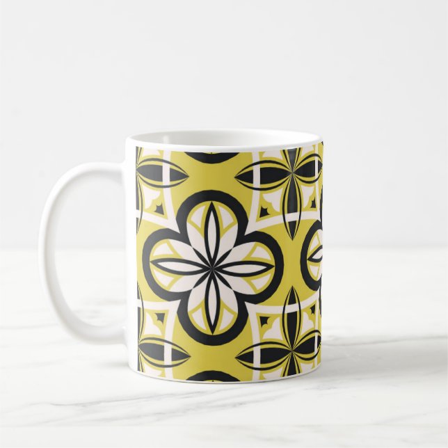 Caneca De Café Padrão fundamental. Ilustração de vinheta abstrata (Esquerda)