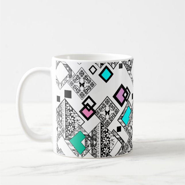 Caneca De Café padrão geométrico abstrato (Esquerda)