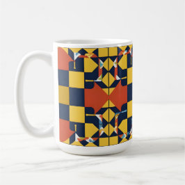 Caneca De Café Padrão Geométrico Abstrato com Setas