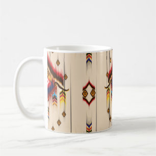 Caneca De Café padrão geométrico abstrato, geométrico de Ikat