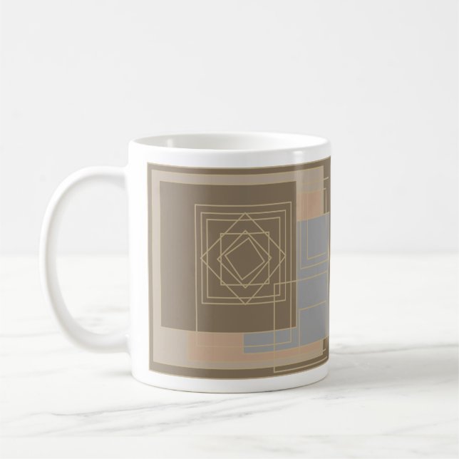 Caneca De Café padrão geométrico abstrato moderno (Esquerda)