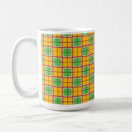Caneca De Café Padrão Geométrico Brilhante com Formas Simétricas
