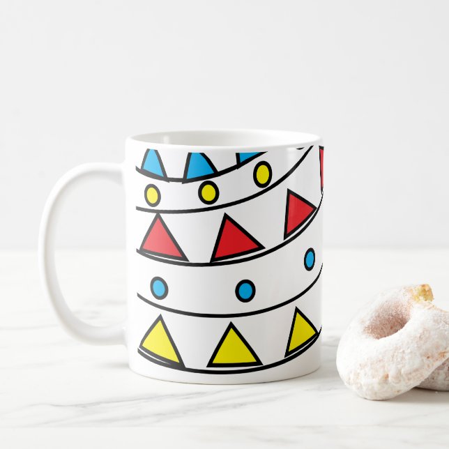 Caneca De Café Padrão Geométrico Colorido do Abstrato Moderno (Com Donut)