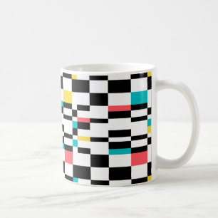 Caneca De Café Padrão geométrico colorido, urbano, moderno, de te